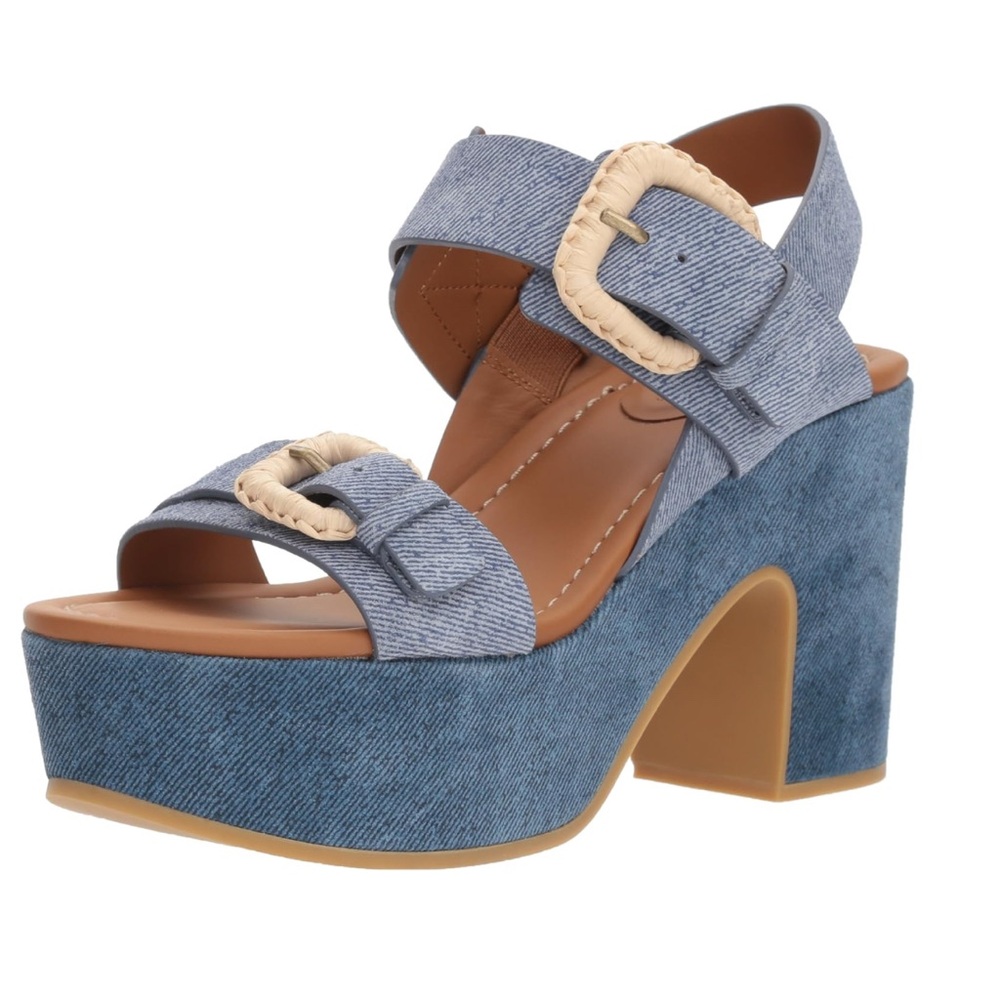 See By Chloe Blue Denim Platform Sandals - Picture 3 of 15